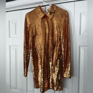 Sequin Shirt Dress